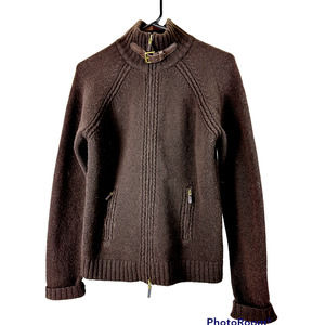 Ralph Lauren Lamb's Wool Long Sleeve Brown Turtleneck Sweater Size S